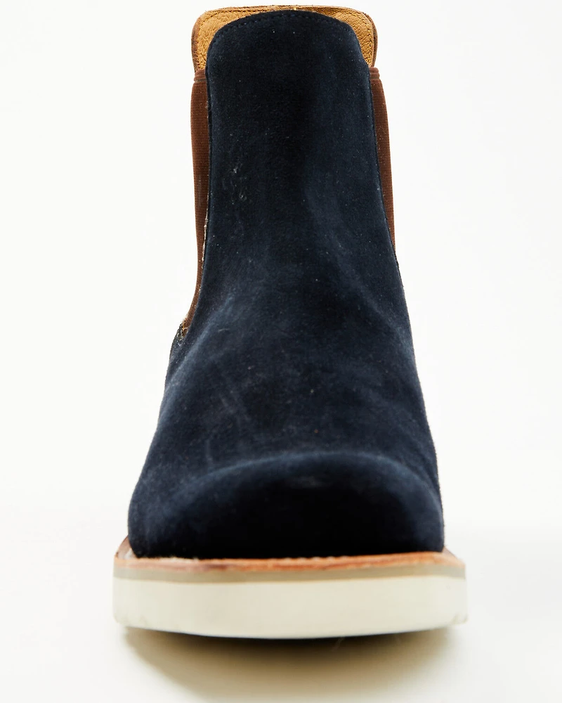 Horse Power Men's Marine Suede Chelsea Boots - Square Toe