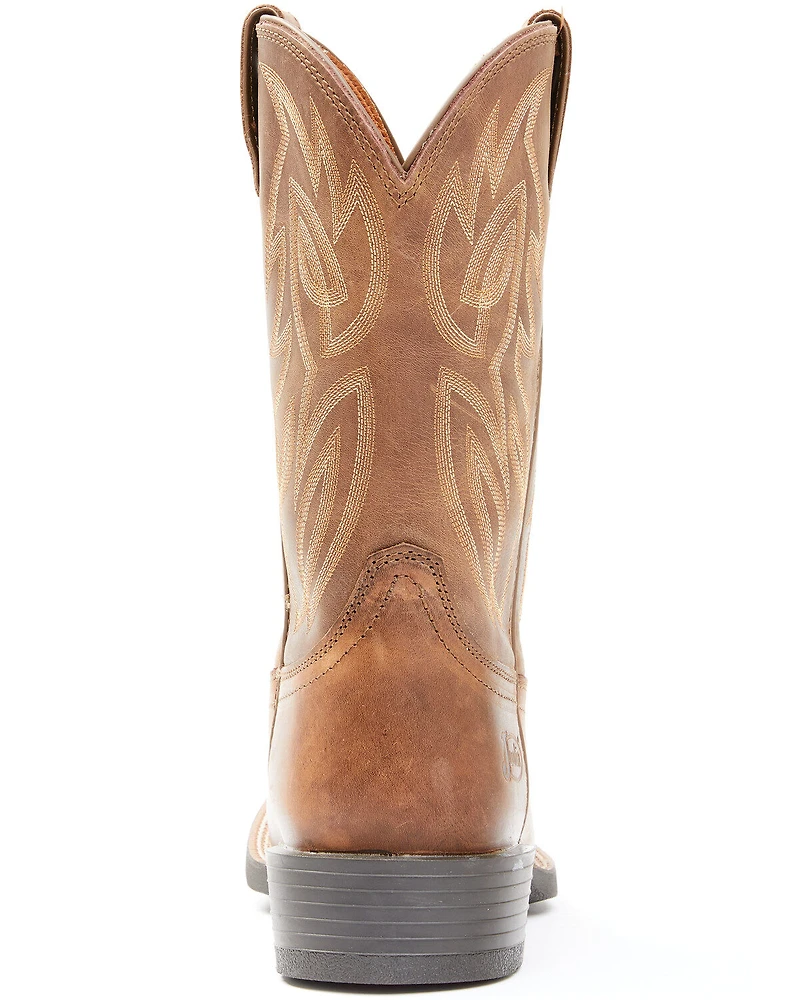 Justin Men's Dusky Brown Canter Cowhide Leather Western Boots - Broad Square Toe
