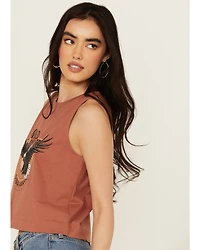 White Crow Women's Wild & Free Studded Cropped Graphic Tank