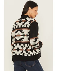 Wrangler Retro Women's Southwestern Print Zippered Cardigan