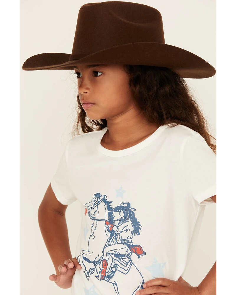 Panhandle Girls' Americana Cowgirl Short Sleeve Graphic Tee