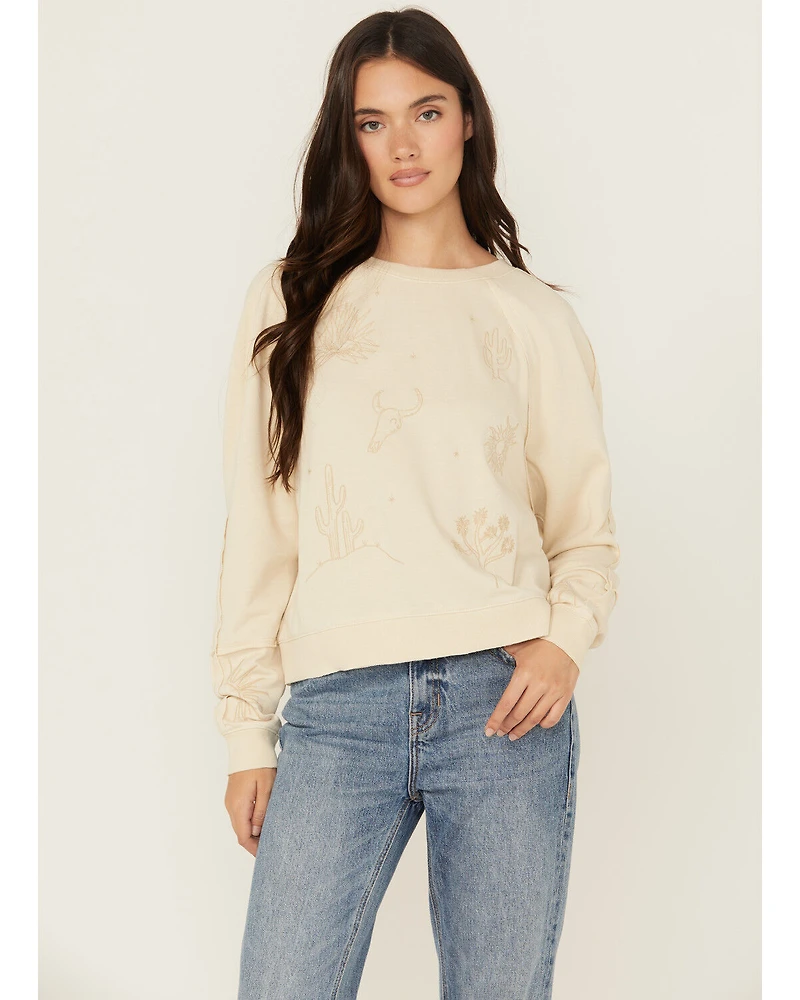 Cleo + Wolf Women's Embroidered Long Sleeve Shirt
