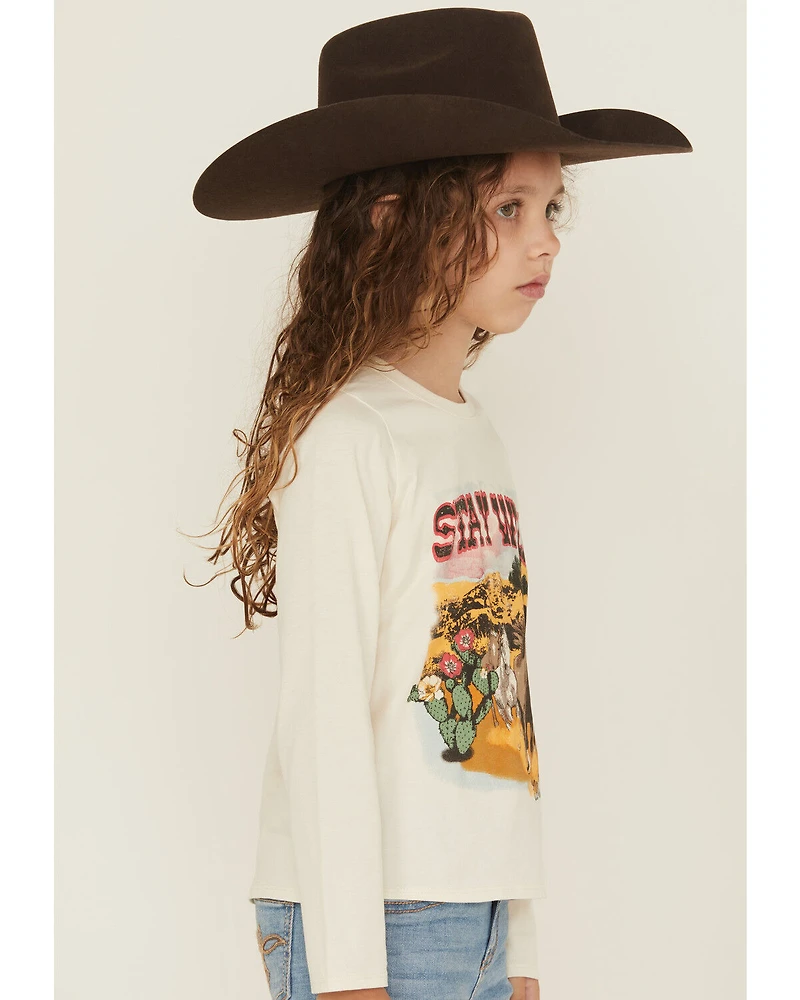 Wrangler Girls' Stay Wild Long Sleeve Graphic Tee