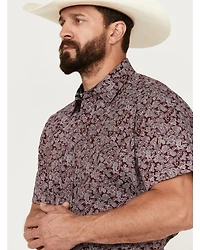 Rodeo Clothing Men's Paisley Print Short Sleeve Snap Western Shirt