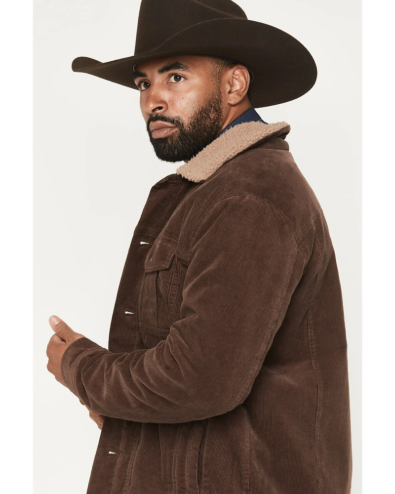 Cody James Men's Ozark Corduroy Sherpa Lined Heavyweight Trucker Jacket