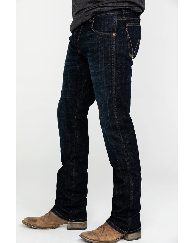 Wrangler Retro Men's Dax Dark Stretch Slim Bootcut Jeans - Long