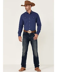 Ariat Men's Solid Teal Jurlington Retro Long Sleeve Pearl Snap Western Shirt