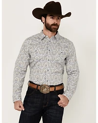 Cody James Men's Railroad Paisley Print Long Sleeve Snap Western Shirt
