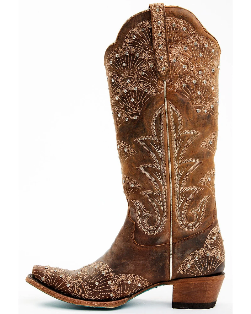 Boot Barn X Lane Women's Exclusive Calypso Leather Western Bridal Boots - Snip Toe