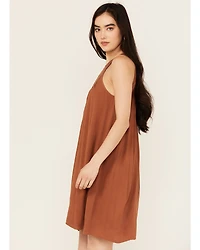 Shyanne Women's Crochet Yoke Crinkle Mini Dress