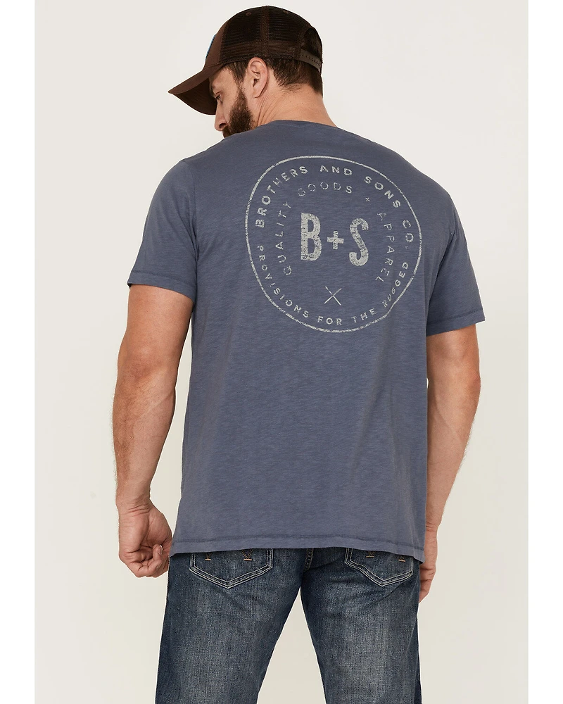 Brothers and Sons Men's Mercantile Weathered Slub Graphic Short Sleeve T-Shirt