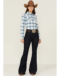 Kimes Ranch Women's Matadora Plaid Print Long Sleeve Western Snap Shirt