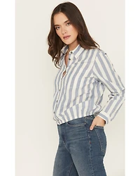 Cleo + Wolf Women's Erica Striped Print Long Sleeve Button-Down Western Shirt