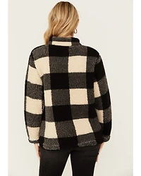 Stillwater Supply Women's Plaid Print Fleece Quarter Zip Pullover