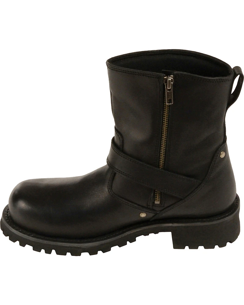 Milwaukee Leather Men's 6" Classic Engineer Boots - Round Toe Wide