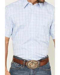 RANK 45® Men's Trailblazer Short Sleeve Button-Down Plaid Stretch Western Shirt