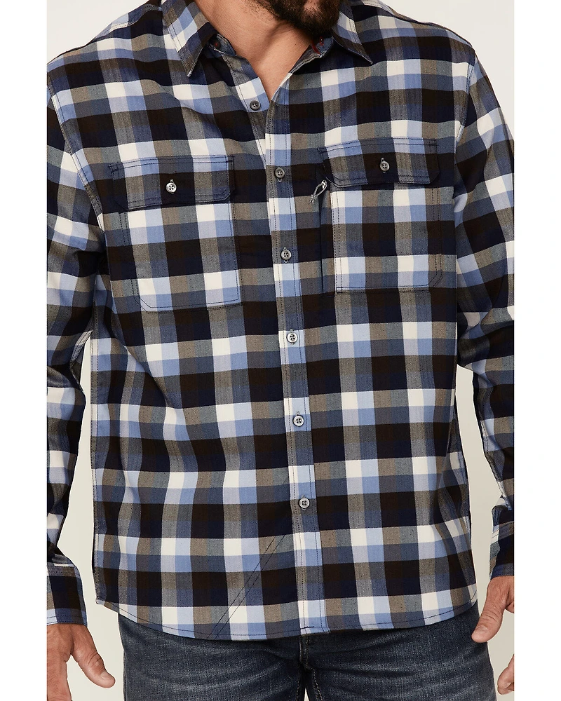 Flag & Anthem Men's Multi Manhasset Performance Plaid Long Sleeve Button-Down Western Flannel Shirt