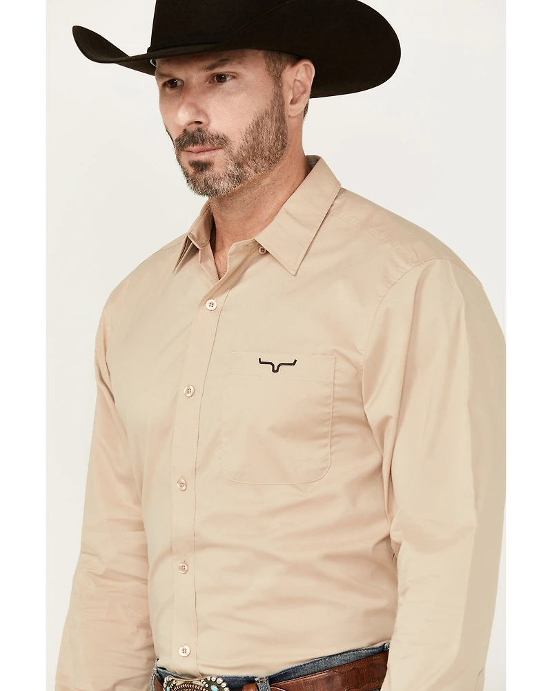 Kimes Ranch Men's Team Solid Long Sleeve Button-Down Performance Western Shirt