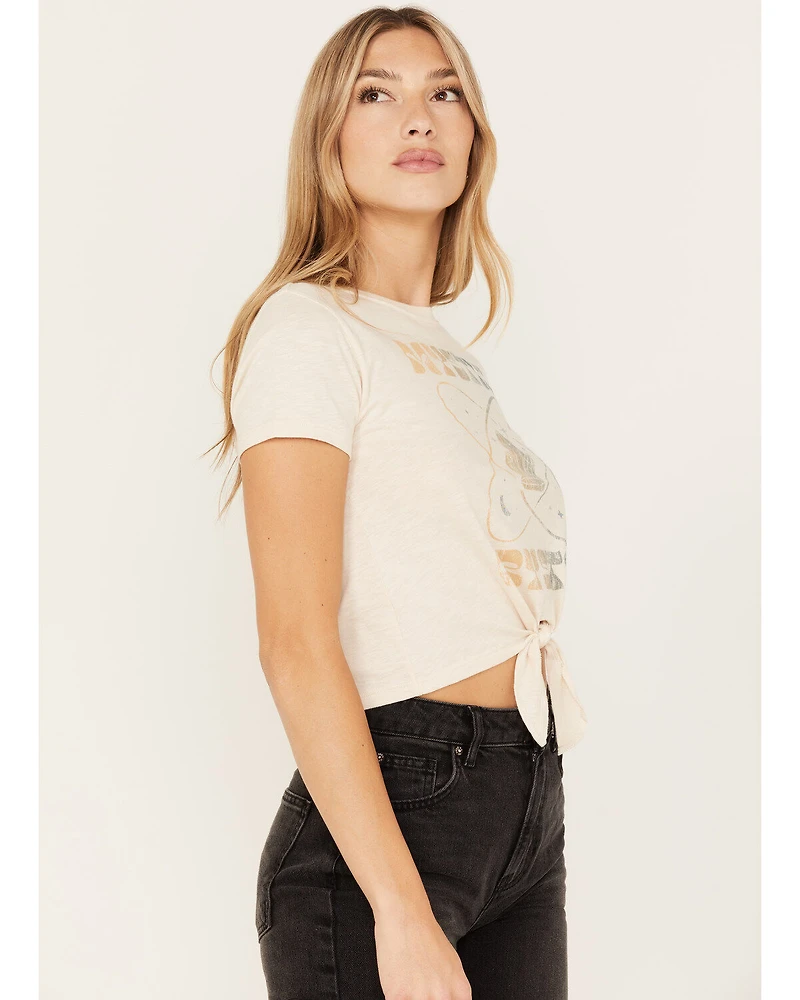 Shyanne Women's Mystic Crystal Tie Front Graphic Tee