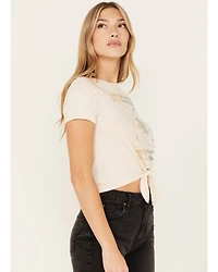 Shyanne Women's Mystic Crystal Tie Front Graphic Tee