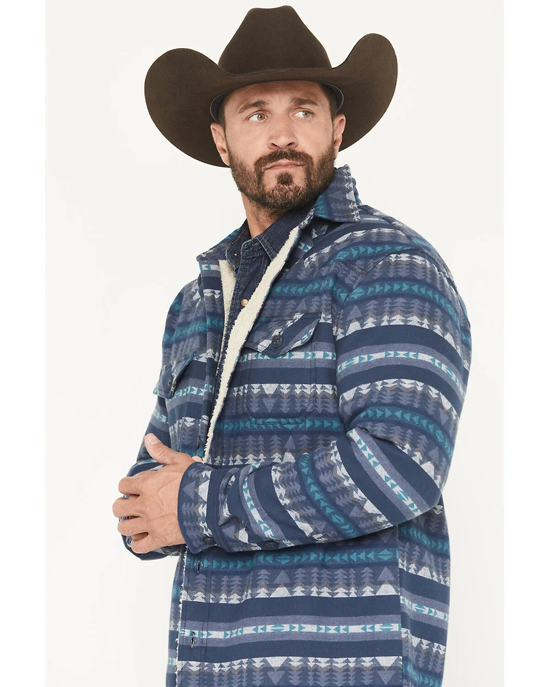 Cody James Men's Benton Sherpa Lined Southwestern Print Flannel Shirt Jacket