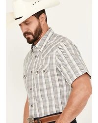 Cody James Men's Briar Patch Plaid Print Short Sleeve Snap Western Shirt
