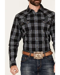 Cody James Men's Irving Plaid Print Long Sleeve Snap Western Shirt - Big
