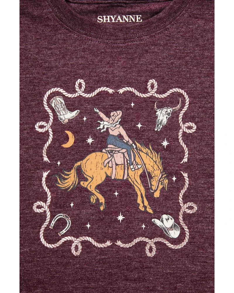 Shyanne Toddler Girls' Cowgirl Icons Short Sleeve Graphic Tee