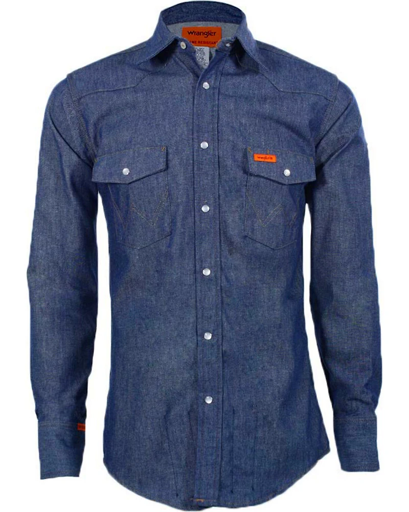 Wrangler Men's FR Long Sleeve Snap Western Work Shirt