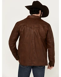 Cody James Men's Helena Flannel Lined Button-Down Leather Jacket