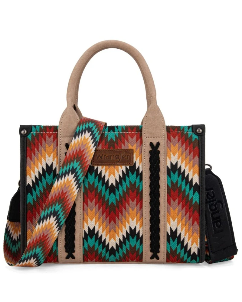 Wrangler Women's Southwestern Print Small Canvas Crossbody Bag