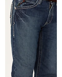 Ariat Men's FR M4 Boundary Medium Wash Low Rise Relaxed Bootcut Work Jeans - Big