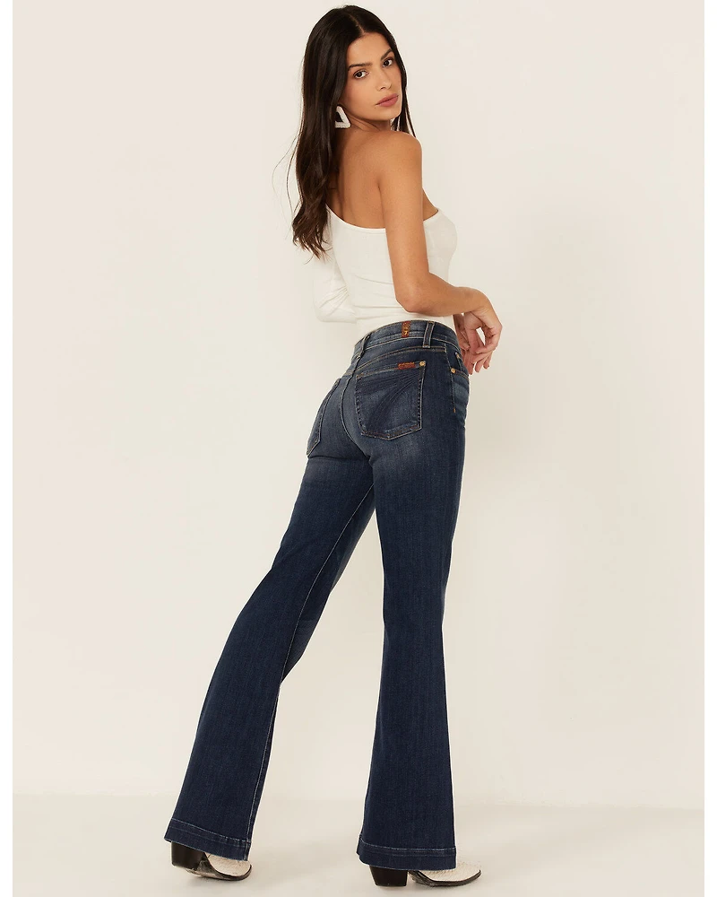 7 For All Mankind Women's Medium Melrose Tailorless Dojo Trouser Leg Jeans