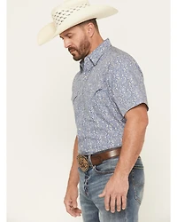 Ely Walker Men's Paisley Print Short Sleeve Snap Western Shirt