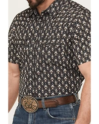 Cody James Men's Alpine Southwestern Stripe Print Short Sleeve Snap Western Shirt