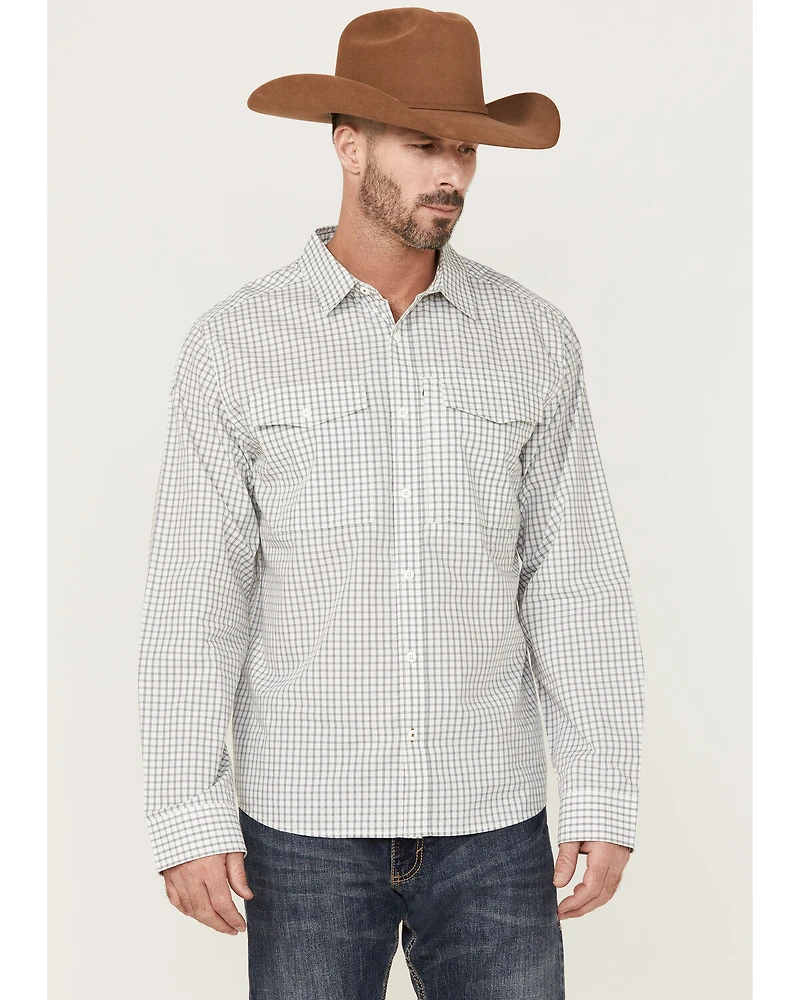 Brothers and Sons Men's Plaid Print Long Sleeve Button-Down Performance Shirt