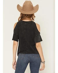 White Crow Women's Run Wild Cold Shoulder Short Sleeve Graphic Tee