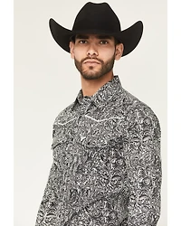 Cowboy Hardware Men's Paisley Print Long Sleeve Snap Stretch Western Shirt