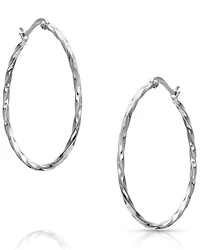 Montana Silversmiths Women's Cut Rope Hoop Earrings