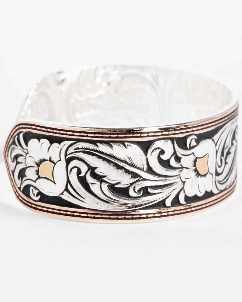 Montana Silversmiths Tri-Colored Floral Cuff Bracelet