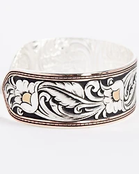Montana Silversmiths Tri-Colored Floral Cuff Bracelet