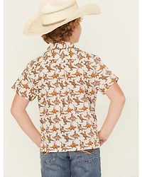 Cinch Boys' Camp Short Sleeve Button-Down Western Shirt