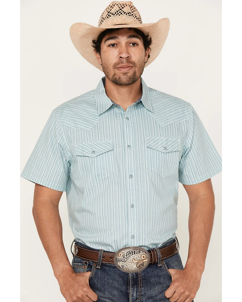 Cody James Men's Agua Dulce Striped Short Sleeve Snap Western Shirt