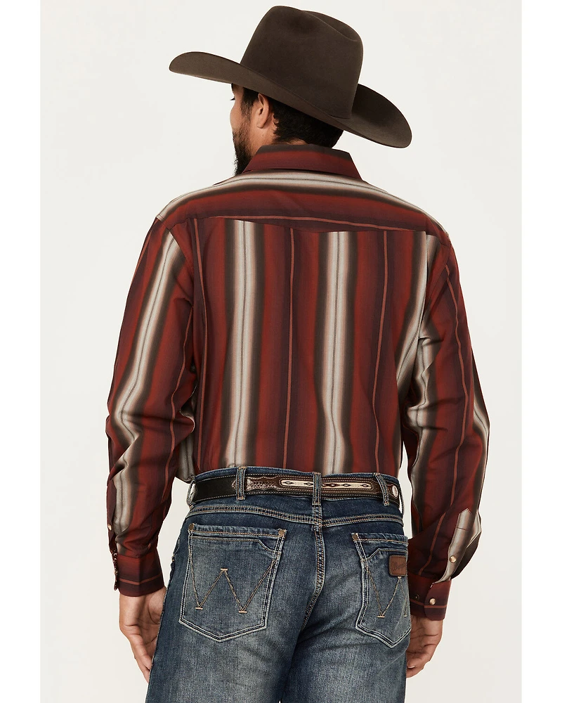 Panhandle Men's Select Serape Striped Print Long Sleeve Snap Western Shirt