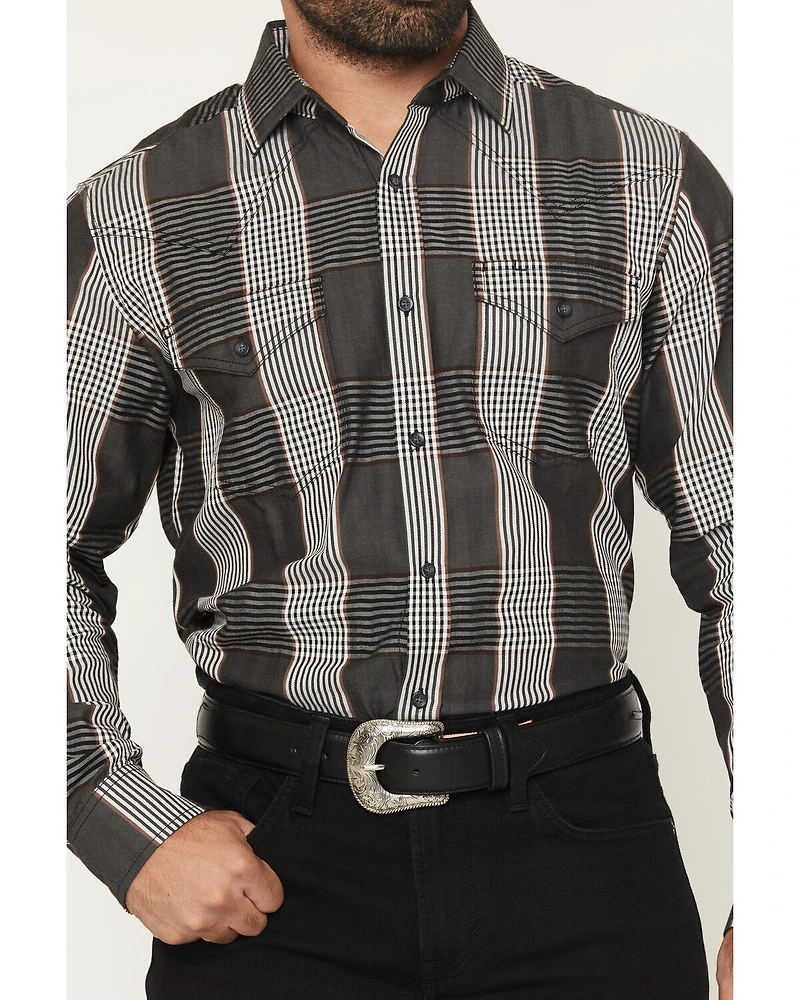 Cody James Black 1978™ Men's Ace Plaid Print Long Sleeve Button-Down Western Shirt