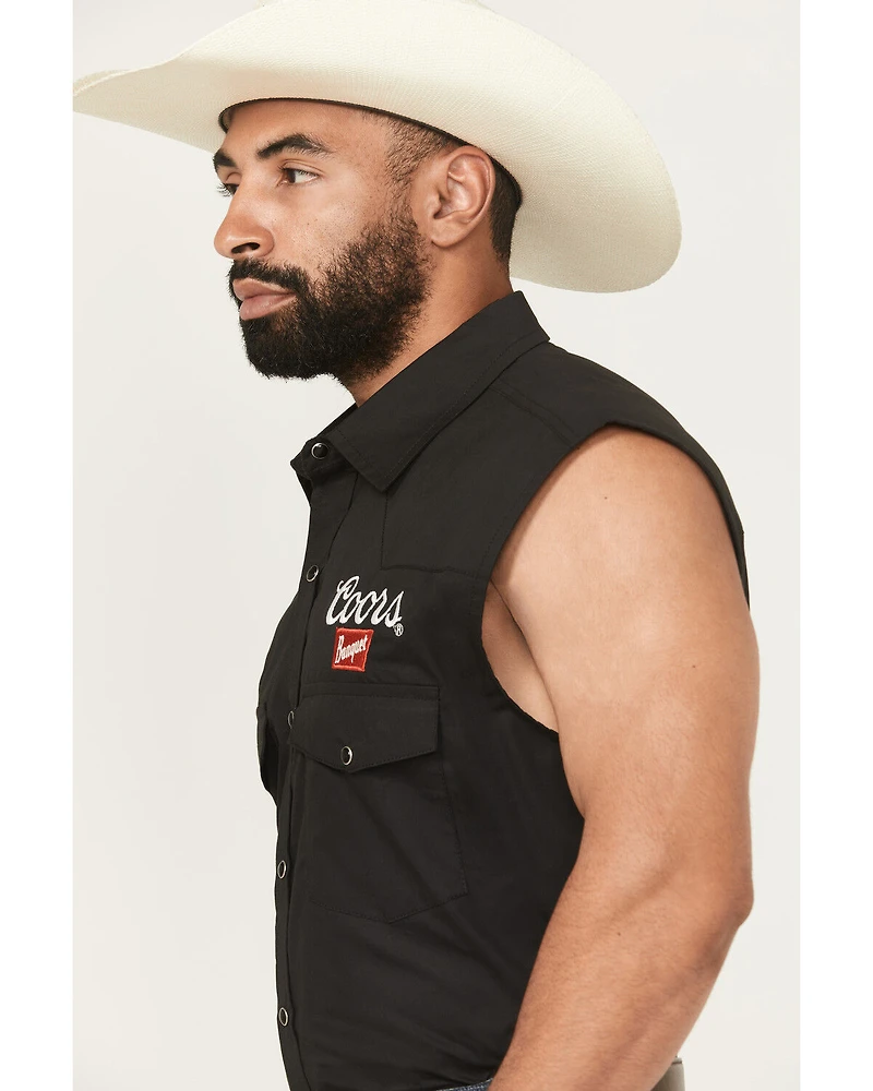 Coors Men's Boot Barn Exclusive Banquet Rodeo Logo Sleeveless Snap Bubba