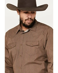 Gibson Trading Co Men's Railway Striped Print Long Sleeve Snap Western Shirt