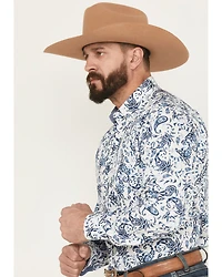 Rodeo Clothing Men's Paisley Print Long Sleeve Button-Down Western Shirt