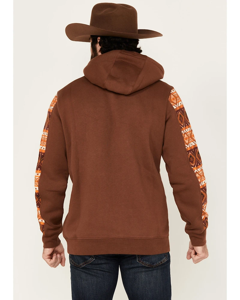 RANK 45® Men's Buckshot Southwestern Print Color Block Hooded Sweatshirt