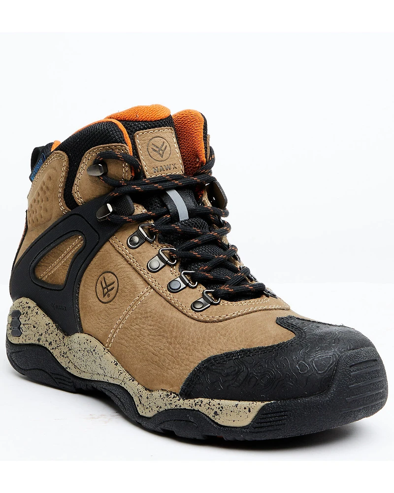 Hawx Men's Talon 2 Deep Taupe Waterproof Lace-Up Hiking Work Boots - Soft Toe